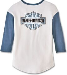 Harley-Davidson Henley-Knit, Colorblock-Design-Bright White | 97478-23VW