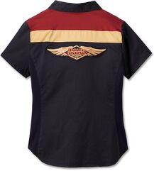 Harley-Davidson Women'S 120Th Anniversary Elemental Zip Front Shirt, Colorblock-Design-Black Beauty | 96749-23VW