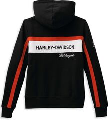 Harley-Davidson Women'S Rally Stripe Zip Front Hoodie, Colorblock-Design-Black Beauty | 99094-22VW