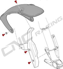 CNC Racing / シーエヌシーレーシング フロントマッドガード Ducati Scrambler 1100 スクリューセット, ブラック | KV442B