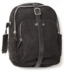 Unit Garage TANK PANNIER IN WAXED SUEDE, JetBlack | U033-JetBlack