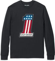 Harley-Davidson Men'S #1 Race Graphic Long Sleeve Tee, Black | 99131-22VM