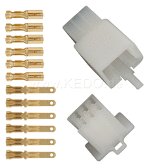 Kedo 6-Pin Connector Housing with snap-in nose incl 2x6 Connector Type 110 (Alternative see Item 28527) | 41525-6