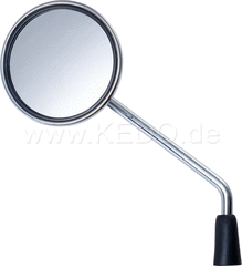 Kedo MaxView' Mirror, Chrome Plated, Round, 1 Pair, Stem 155mm, 95mm Surface, E-approved | 50541