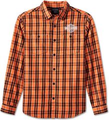 Harley-Davidson Shirt-Woven, Orange Plaid | 96083-24VM