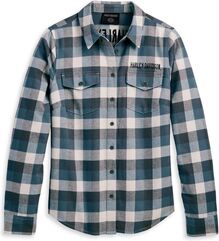 Harley-Davidson Shirt-Woven, Yarn Dyed Plaid-Dusty Blue | 96483-23VW