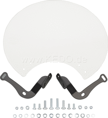 Kedo Number Plate 'Six Days', Preston Petty plastic white, ready to mount with black stainless steel brackets, for original headlight brackets, tilt +/-. | 60406W