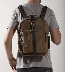 Unit Garage TANK PANNIER IN CANVAS, Beige-Brown | U032-Beige-Brown