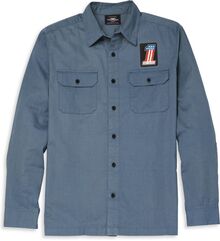 Harley-Davidson Block Font Solid Mechanics Shirt For Men, China Blue | 96069-22VM