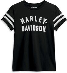 Harley-Davidson Women'S Forever Sleeve Striped Tee, Black Beauty | 96434-23VW