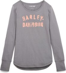 Harley-Davidson Women'S Stencil Long Sleeve Knit Top, Granite Grey | 96447-22VW