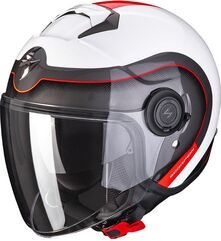 Scorpion / スコーピオン Exo ジェットヘルメット City Roll ホワイト レッド | 83-390-303