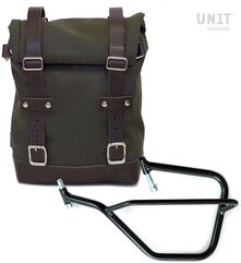 Unitgarage / ユニットガレージ Side Pannier Canvas + Left Subframe Yamaha, Green/Brown | U001+2504SX-Green-Brown