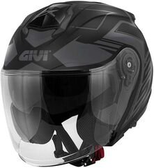 GIVI / ジビ Jet helmet X.25 TRACE Matte Black/Titanium, Size 54/XS | HX25FTCBK54