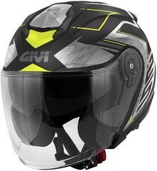 GIVI / ジビ Jet helmet X.25 TRACE Matte Black/Titanium/Yellow, Size 54/XS | HX25FTCBY54