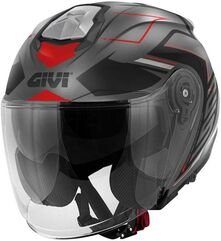 GIVI / ジビ Jet helmet X.25 TRACE Matt Titanium/Black/Red, Size 58/M | HX25FTCTR58