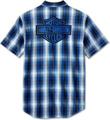 Harley-Davidson Shirt-Woven, Blue Plaid | 96097-24VM