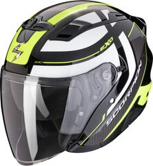 スコーピオン オープンフェイスヘルメット Exo 230 プル ブラック-ネオンイエロー | 23-454-141