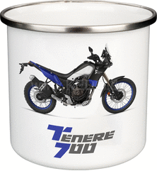 Kedo Nostalgic Mug 'T700 blue' 300ml, enamel with metal rim (hand wash recommended) | 41581-CI