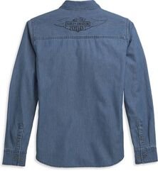 Harley-Davidson Patch Pocket Denim Shirt For Women, Medium Indigo | 96397-21VW