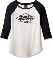 Harley-Davidson Women'S 120Th Anniversary Speedbird Diamond Knit Top, Colorblock-Design-Cloud Dancer | 96683-23VW