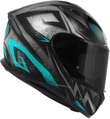 GIVI / ジビ Full face helmet 50.7 REBEL Matte Black/Light Blue, Size 61/XL | H507FRBBT61