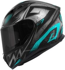 GIVI / ジビ Full face helmet 50.7 REBEL Matte Black/Light Blue, Size 63/XXL | H507FRBBT63