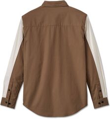 Harley-Davidson Shirt-Woven, Colorblock-Design-Stone Grey | 96225-24VM