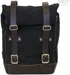 Unitgarage / ユニットガレージ Canvas side pannier 10L-14L, Black/Brown | U001_Black-Brown