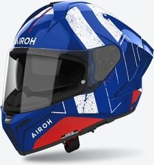 Airoh フルフェイス ヘルメット MATRYX SCOPE、ブルー/レッド グロス | MXS55 / AI47A13111SBC