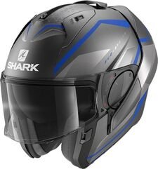 Shark / シャーク モジュラーヘルメット EVO ES YARI Mat アンスラサイト ブルー シルバー/ABS | HE9804ABS