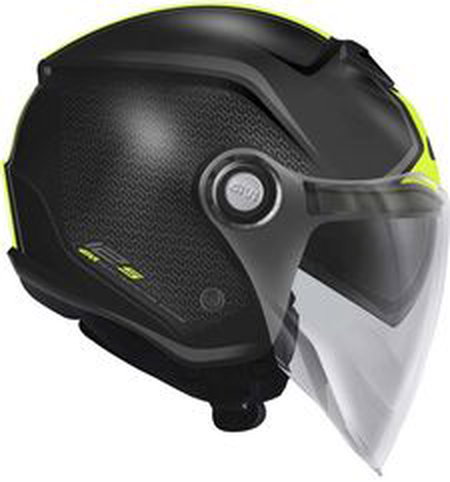 GIVI / ジビ Jet helmet 12.5 GRAPHIC TOUCH Matte Black/Yellow, Size 54/XS | H125FTHBY54