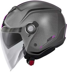 GIVI / ジビ Jet helmet 2.5 GRAPHIC TOUCH LADY Matte Titanium/Pink, Size 54/XS | H125FTHTP54