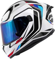 GIVI / ジビ Full face helmet 50.8 MACH1 White/Black/Red, Size 63/XXL | H508FMHWR63