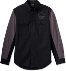 Harley-Davidson Shirt-Woven, Colorblock-Design-Black Beauty | 96226-24VM