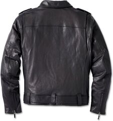 Harley-Davidson Men'S 120Th Anniversary Cycle Champ Leather Biker Jacket, Black | 97023-23EM