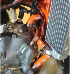 サムコスポーツ / Samco Sport KTM 450 EXC-F 2017 - 2019 3 ピース サーモスタットバイパス シリコンラジエーター クーラントホースキット | KTM-92-OR