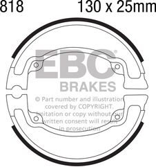 EBCブレーキ Plain モーターサイクル リプレイスメント ブレーキシューズ リア左側用 | 818