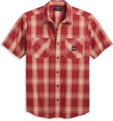 Harley-Davidson Men'S Staple Poplin Shirt, Red Checkered | 96164-23VM