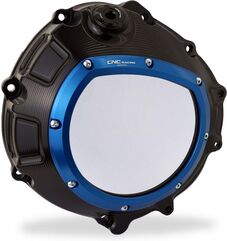 CNC Racing / シーエヌシーレーシング Clear clutch cover BMW - hydraulic control, Black/Blue | CA800BL