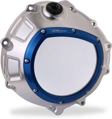 CNC Racing / シーエヌシーレーシング Clear clutch cover BMW - hydraulic control, Silver/Blue | CA800SL