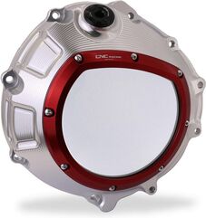 CNC Racing / シーエヌシーレーシング Clear clutch cover BMW - hydraulic control, Silver/Red | CA800SR