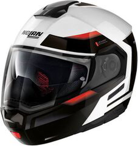 Nolan / ノーラン モジュラー ヘルメット N90-3 06 REFLECTOR N-C, Metal White Black Red, Size L | N9Z0005370371