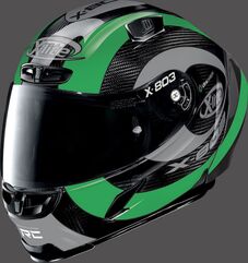 Nolan / ノーラン X-LITE フルフェイス ヘルメット X-803 RS HATTRICK, Ultra Carbon Hattrick Green, Size XS | U8R0006280757