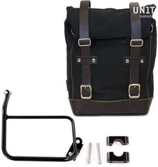 Unitgarage / ユニットガレージ Side Pannier Canvas + Subframe R 1200 GS, Black/Brown | U001+1229-Black-Brown