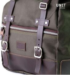 Unitgarage / ユニットガレージ A universal side bag in Canvas, Green/Brown | U003-Green-Brown