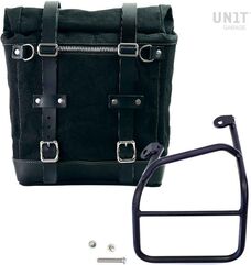Unitgarage / ユニットガレージ Canvas Side Pannier Scram 22L-30L + Left subframe Ducati Scrambler 1100, Black/Black | U201+1010SX-Black-Black