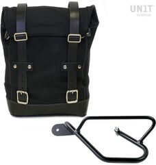 Unitgarage / ユニットガレージ Side Pannier Canvas + Left Subframe Guzzi V9 Bobber, Black/Black | U001+2250SX-Black-Black