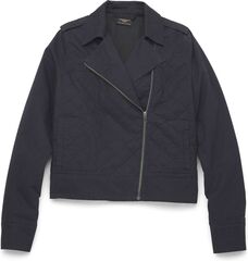Harley-Davidson Women'S Silver Wing Script Font Motorcycle Jacket, Black Beauty | 97409-22VW