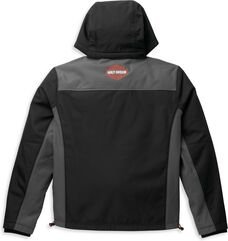 Harley-Davidson Men'S Bar & Shield Hooded Softshell Jacket, Black Beauty 2 | 98403-22VM